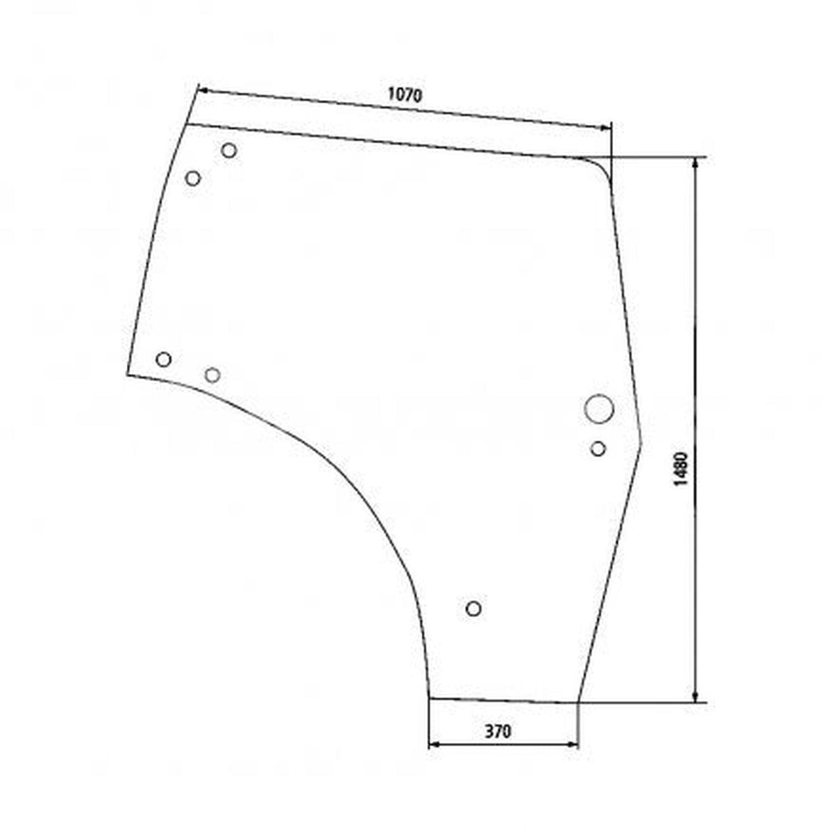 Vitre de porte droite compatible avec les pièces CNH 84281439