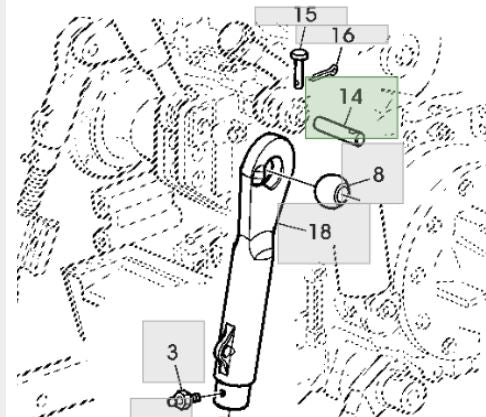 Perno Superior Tensor Vertical Compatible John Deere R79916/L113797