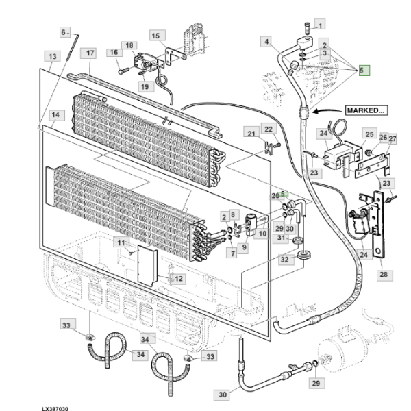 Manguera A/C OEM John Deere AL160831