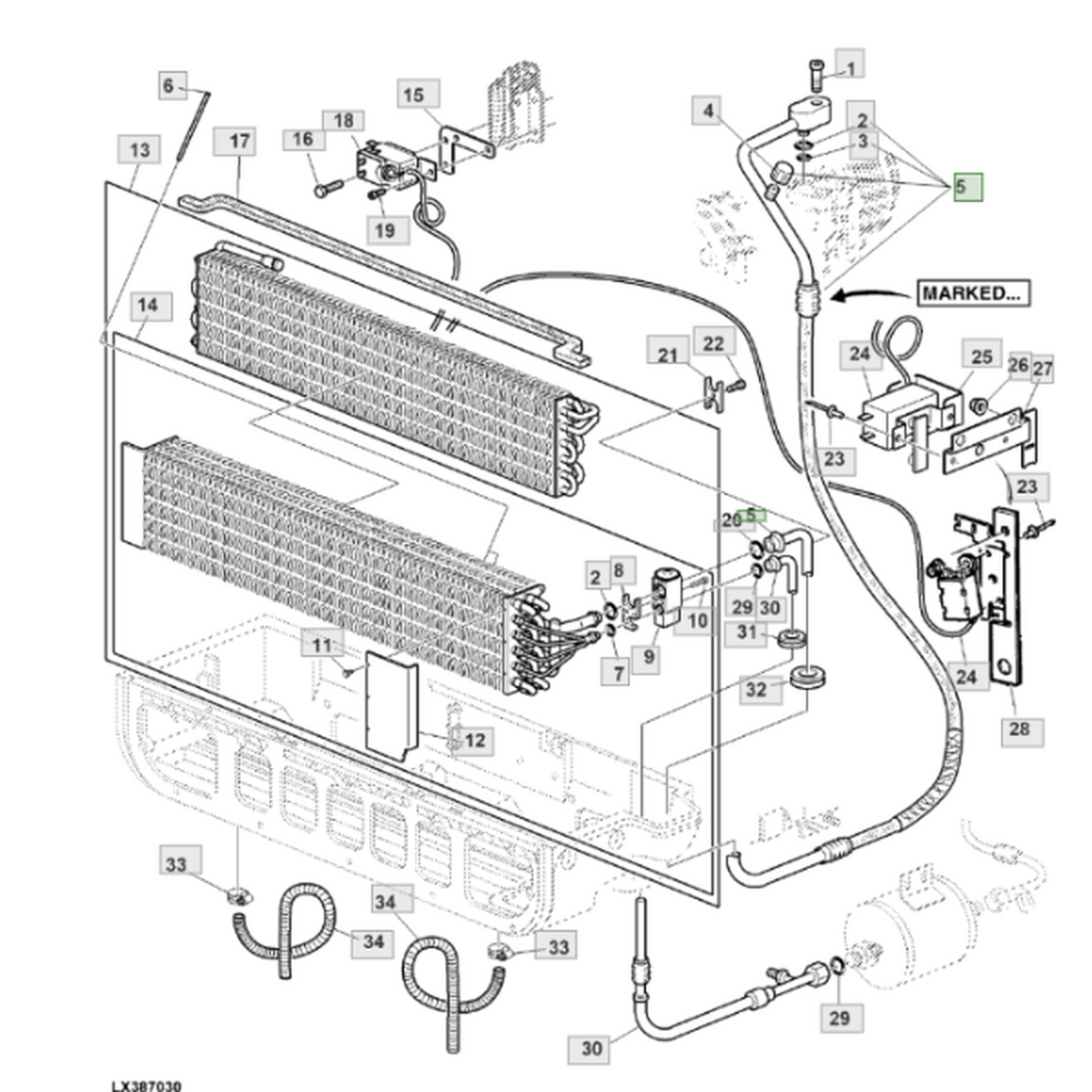 Tuyau de climatisation OEM John Deere AL160831