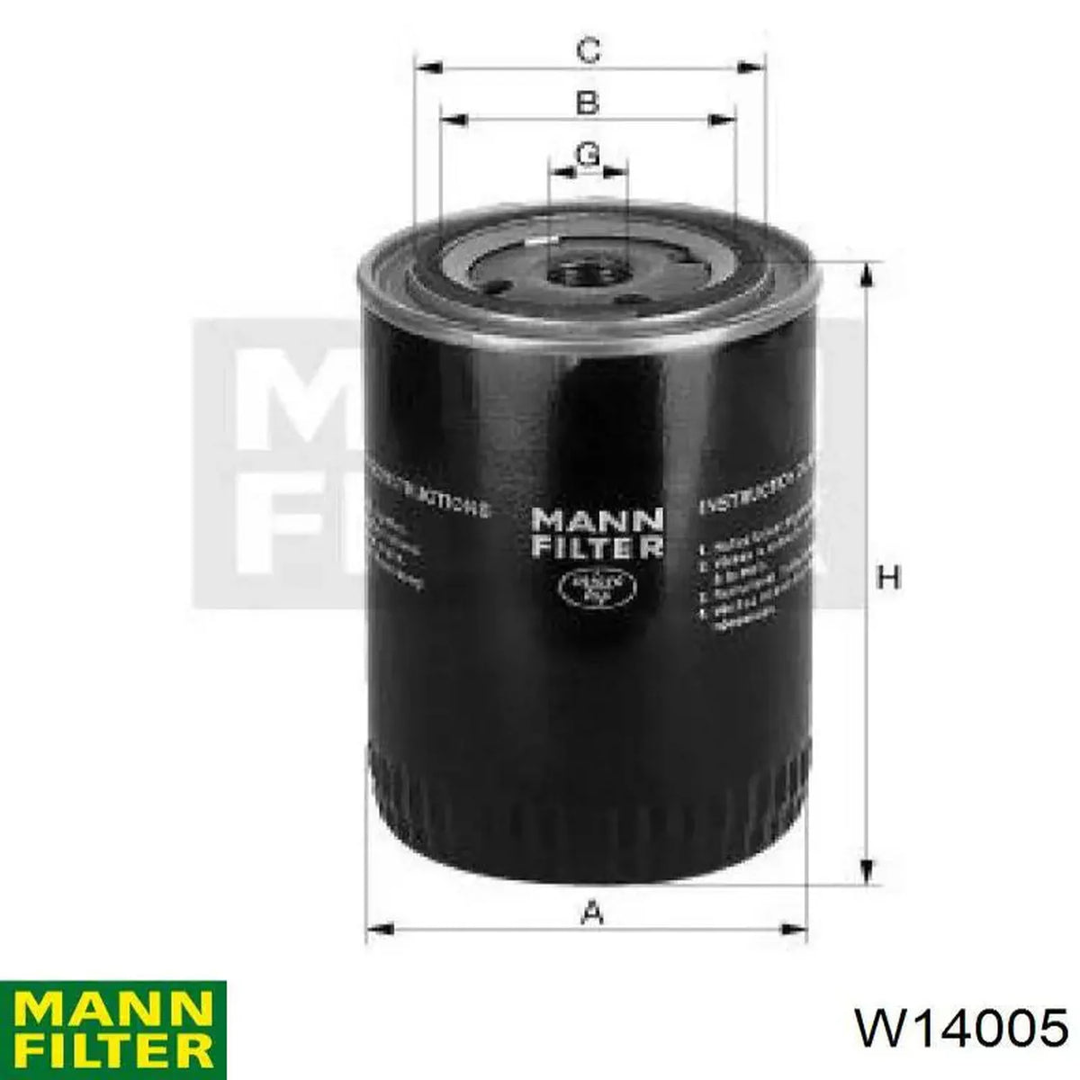 Filtre à huile hydraulique Mann Filter W14005
