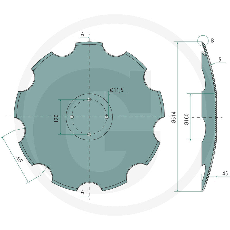 Disco de grada Ø514mm